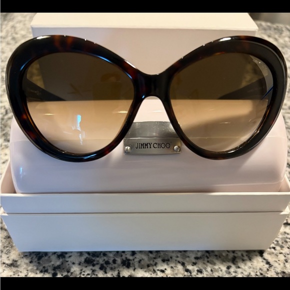 Jimmy Choo Brown Tortoise Sunglasses main image 4